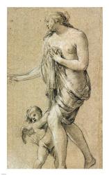Study of a Female Figure with a Putto | Obraz na stenu