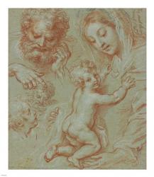 Studies of the Madonna and Child and of Heads | Obraz na stenu