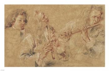 Two Studies of Flutist and Head of a Boy | Obraz na stenu