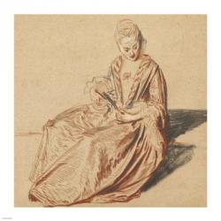 Seated Woman with a Fan | Obraz na stenu