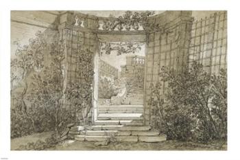 Landscape with a Stairway and Balustrade | Obraz na stenu