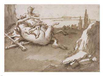 A Centaur and a Female Faun in a Landscape | Obraz na stenu