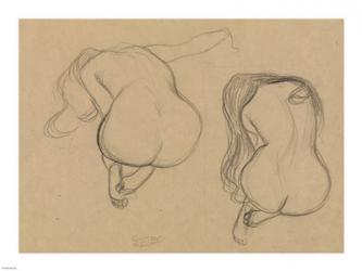 Two Studies of a Seated Nude with Long Hair | Obraz na stenu