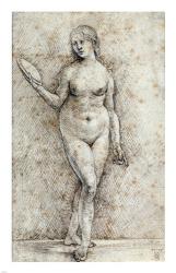 Nude Woman with a Mirror | Obraz na stenu