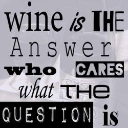 Wine is the Answer Who Cares What the Question Is | Obraz na stenu