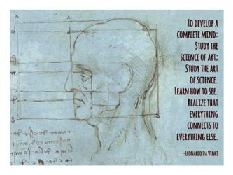 To Develop a Complete Mind -Da Vinci Quote | Obraz na stenu