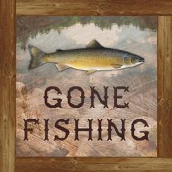 Gone Fishing Salmon Sign | Obraz na stenu