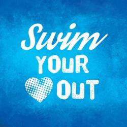 Swim Your Heart Out - Blue Vintage | Obraz na stenu