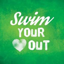 Swim Your Heart Out - Green Vintage | Obraz na stenu