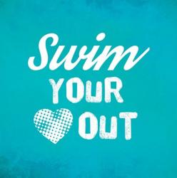 Swim Your Heart Out - Teal Vintage | Obraz na stenu