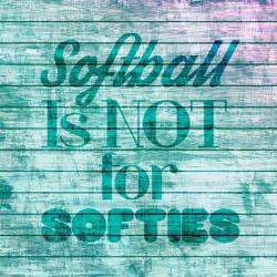 Softball is Not for Softies - Teal White | Obraz na stenu