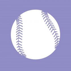 White Softball on Purple | Obraz na stenu