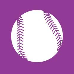 White Softball on Violet | Obraz na stenu