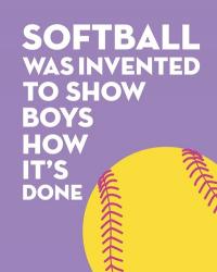 Softball Quote - Yellow on Purple 2 | Obraz na stenu