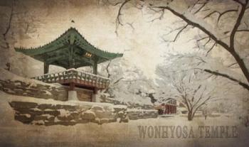 Vintage Winter at Wonhyosa Temple, Korea, Asia | Obraz na stenu