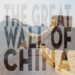 Vintage The Great Wall of China, Asia, Large Center Text II | Obraz na stenu