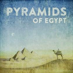 Vintage Pyramids of Giza with Camels, Egypt, Africa | Obraz na stenu