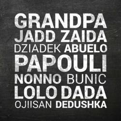 Grandpa Various Languages - Chalkboard | Obraz na stenu