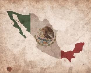 Map with Flag Overlay Mexico | Obraz na stenu