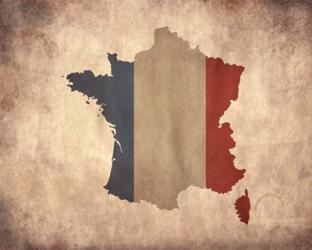 Map with Flag Overlay France | Obraz na stenu