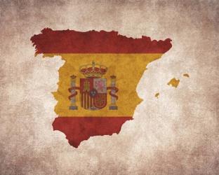 Map with Flag Overlay Spain | Obraz na stenu