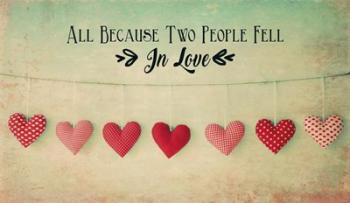 Two People Fell in Love Cotton Hearts | Obraz na stenu