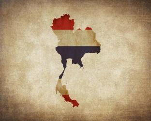 Map with Flag Overlay Thailand | Obraz na stenu