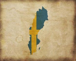 Map with Flag Overlay Sweden | Obraz na stenu