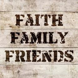 Faith, Family, Friends In Wood | Obraz na stenu
