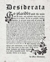 Old English Desiderata In Gray | Obraz na stenu