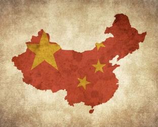 Map with Flag Overlay China | Obraz na stenu