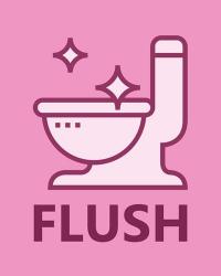 Girl's Bathroom Task-Flush | Obraz na stenu