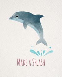 Make a Splash Dolphin White | Obraz na stenu