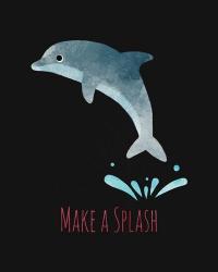 Make a Splash Dolphin Black | Obraz na stenu