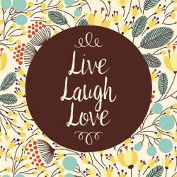 Live Laugh Love Retro Floral White | Obraz na stenu