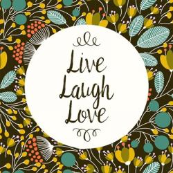 Live Laugh Love Retro Floral Black | Obraz na stenu