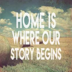 Home is Where Our Story Begins Bales of Hay | Obraz na stenu
