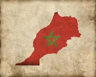 Map with Flag Overlay Morocco | Obraz na stenu