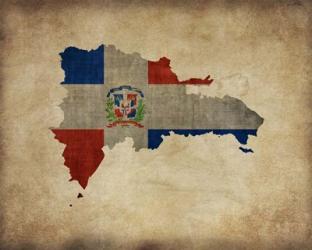 Map with Flag Overlay Dominican Republic | Obraz na stenu