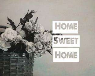 Home Sweet Home Flower Basket Black and White | Obraz na stenu