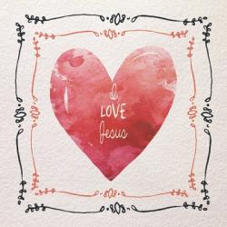 Watercolor Heart I Love Jesus | Obraz na stenu