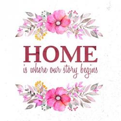 Home Is Where Our Story Begins-Magenta | Obraz na stenu