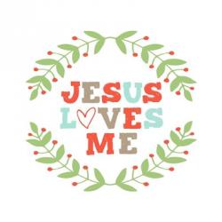 Jesus Loves Me-Garland | Obraz na stenu