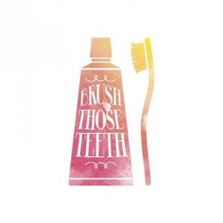 Brush Those Teeth Watercolor Silhouette | Obraz na stenu