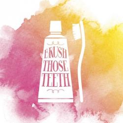 Brush Those Teeth Watercolor Splash | Obraz na stenu