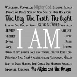 Names of Jesus Square Black and White Text | Obraz na stenu