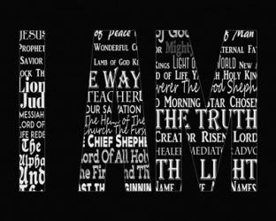 Names of Jesus I AM Silhouette Black | Obraz na stenu