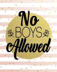 No Boys Allowed Stripes and Dots Gold | Obraz na stenu