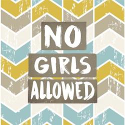 No Girls Allowed Chevron Pattern Yellow | Obraz na stenu
