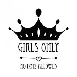 Girls Only Crown White | Obraz na stenu